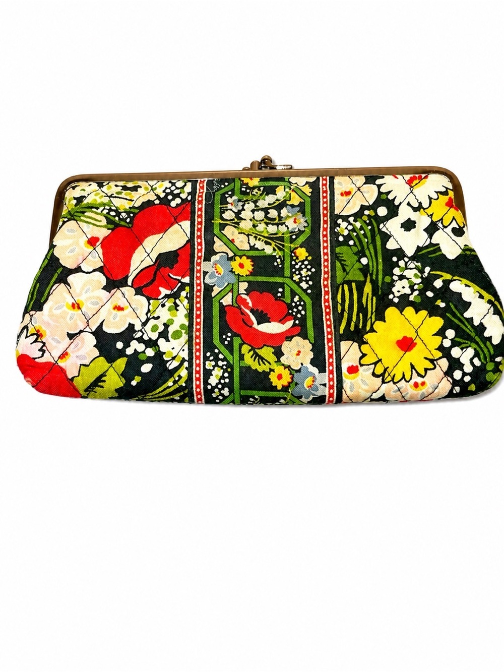 Vera Bradley Poppyfield Floral Quilted Clutch - Green Multi